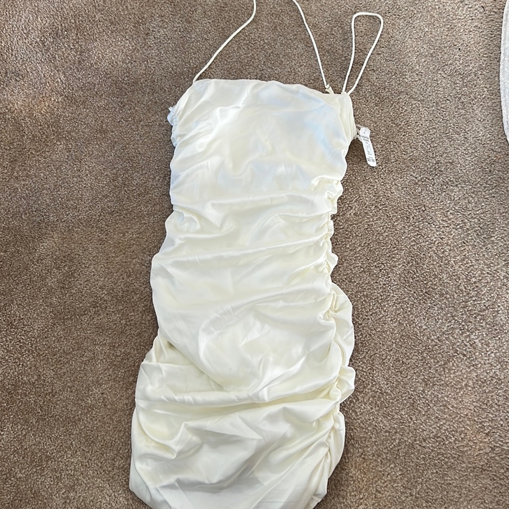 Cream one shoulder dress!